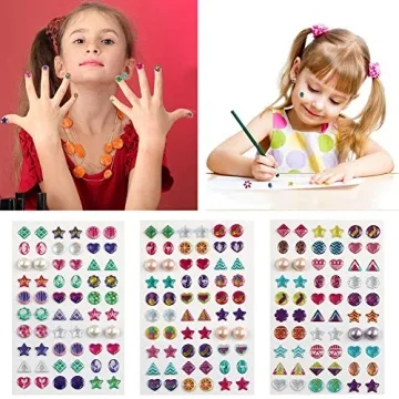 AUGSUN 240 Sparkling Sticker Earrings Fun 3D Gems Glitter