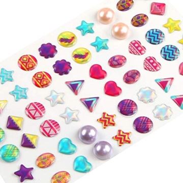AUGSUN 240 Sparkling Sticker Earrings Fun 3D Gems Glitter