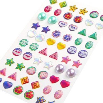 AUGSUN 240 Sparkling Sticker Earrings Fun 3D Gems Glitter