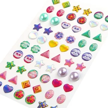 AUGSUN 240 Sparkling Sticker Earrings Fun 3D Gems Glitter