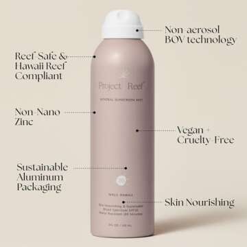Project Reef SPF 30 Mineral Sunscreen Spray - Non-Aerosol, Reef Safe, Zinc Sun Block w/ Natural Ingredients, No White Cast Sunscreen for All Skin Types