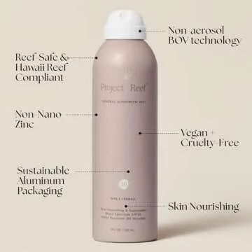 Project Reef SPF 30 Mineral Sunscreen Spray - Non-Aerosol, Reef Safe, Zinc Sun Block w/ Natural Ingredients, No White Cast Sunscreen for All Skin Types