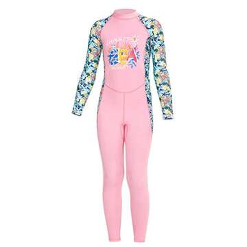 Youth Girls Boys One Piece Water Sports Sun Protection Rash Guard UPF 50+ Long Sleeves Full Suit Swi...