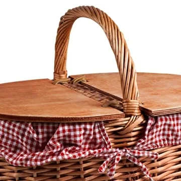 Country Vintage Picnic Basket for Two Delightful Gifts