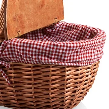 Country Vintage Picnic Basket for Two Delightful Gifts