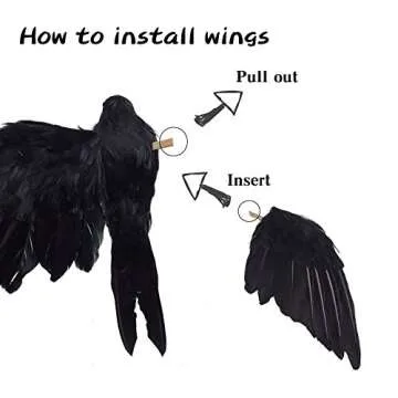 2-Pack Realistic Crows for Halloween Decor - Extra Large