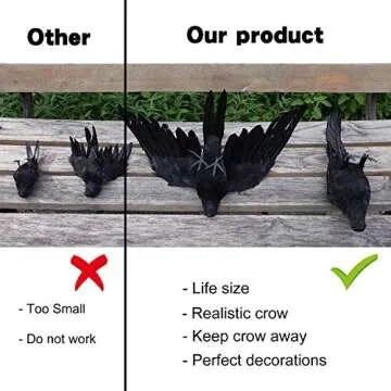 2-Pack Realistic Crows for Halloween Decor - Extra Large