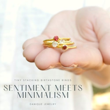 Unique Stackable Birthstone Rings for Mother's Day Gift