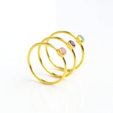 Unique Stackable Birthstone Rings for Mother's Day Gift