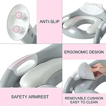 Toddlers Potty Training Toilet Seat Boys Girls, Kids Potty Training Seat Step Stool Ladder,Fedicelly Potty Chair (Gray/White)