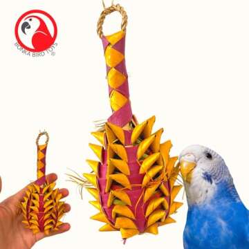 Bonka Bird Toys 03364 Small Pineapple Foraging Chew Shred Parrot Cage Toy Pet, Parrotlet, Cockatiel,...