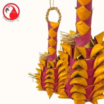 Bonka Bird Toys 03364 Small Pineapple Foraging Chew Shred Parrot Cage Toy Pet, Parrotlet, Cockatiel, Parakeet, and Similar Breed Sizes
