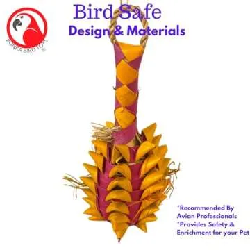 Bonka Bird Toys 03364 Small Pineapple Foraging Chew Shred Parrot Cage Toy Pet, Parrotlet, Cockatiel, Parakeet, and Similar Breed Sizes