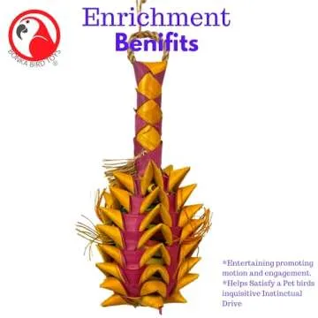 Bonka Bird Toys 03364 Small Pineapple Foraging Chew Shred Parrot Cage Toy Pet, Parrotlet, Cockatiel, Parakeet, and Similar Breed Sizes