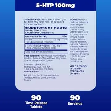 Natrol 5-HTP 100mg Supplement for Mood and Stress Support