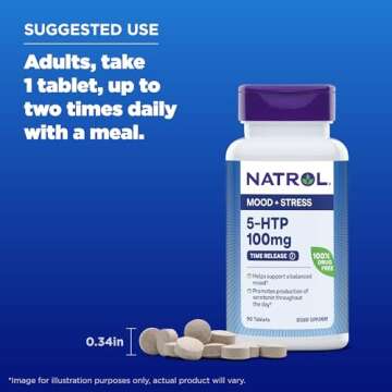 Natrol 5-HTP 100mg Supplement for Mood and Stress Support