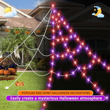 Giant Halloween Spider Web Lights with 550 LEDs