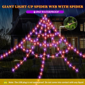 Giant Halloween Spider Web Lights with 550 LEDs