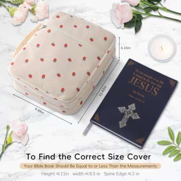 WOBAGMEN Bible Cover Case for Women,Large Bible Tote Bags for Women Organizer Corduroy Bible Carryin...
