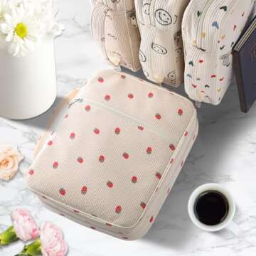 WOBAGMEN Bible Cover Case for Women,Large Bible Tote Bags for Women Organizer Corduroy Bible Carrying Case for Girls,Bible Study Supplies Accessories Christian Gifts for Women