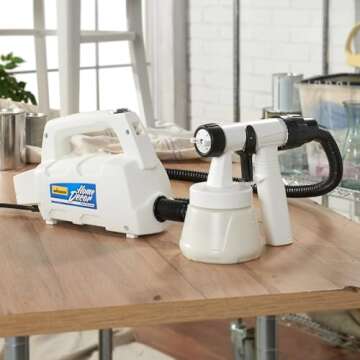 Wagner Spraytech 0529033 Home Décor HVLP Paint Sprayer, Chalk Paint Spray Gun, Milk Painting Tool, Latex Paint Spray for Home, Control Spray Painting Gun, Finish Sprayer, White, Studio Home Décor