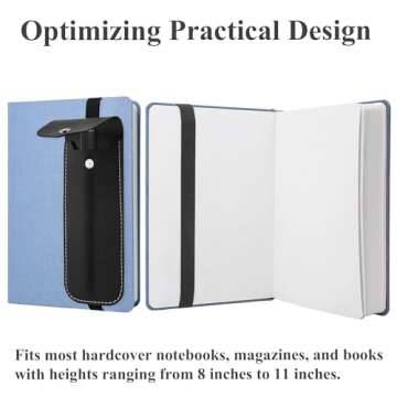 Haecsfl Adjustable Elastic Band Pen Holder for Notebooks, Pen Sleeve Pouch for Journals, Pencil Holder, Bible Planner Accessories, Cute Pencil Case(1-Black)