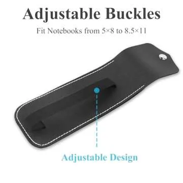 Haecsfl Adjustable Elastic Band Pen Holder for Notebooks, Pen Sleeve Pouch for Journals, Pencil Holder, Bible Planner Accessories, Cute Pencil Case(1-Black)