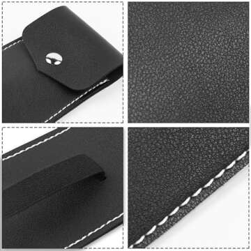 Haecsfl Adjustable Elastic Band Pen Holder for Notebooks, Pen Sleeve Pouch for Journals, Pencil Holder, Bible Planner Accessories, Cute Pencil Case(1-Black)