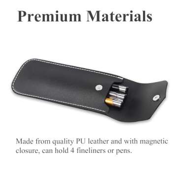 Haecsfl Adjustable Elastic Band Pen Holder for Notebooks, Pen Sleeve Pouch for Journals, Pencil Holder, Bible Planner Accessories, Cute Pencil Case(1-Black)