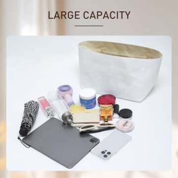 Doxo Long Champ Organizer Insert, Bag Organizer Insert for le pliage Large and More, Lightweight Waterproof DupontPaper, Keeps Handbags Shaped & Neat, 6 Compartments, 4 Size (Black, L)