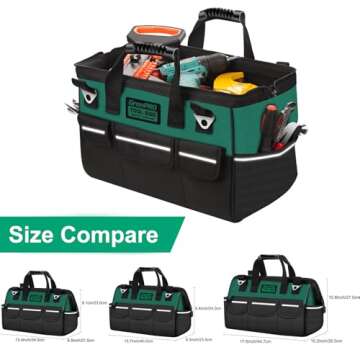 GRENPRO Tool Bag 14 Inch Large Heavy Duty Tool Bag With Wide Mouth with Adjustable Shoulder Strap,Heavy Duty Tool Bag Organizer Specially Designed for Various Tools