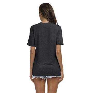 IRISGOD Womens Mom Shirt Summer Funny Short Sleeve Mommy Graphic Tees T-Shirts Dark Gray