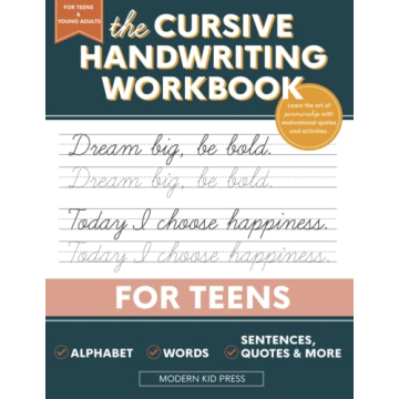 The Cursive Handwriting Workbook for Teens: Learn the Art of Penmanship in this Cursive Writing Prac...