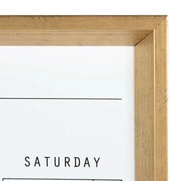 DesignOvation Calter Modern Framed Magnetic Dry Erase Monthly Calendar, Gold