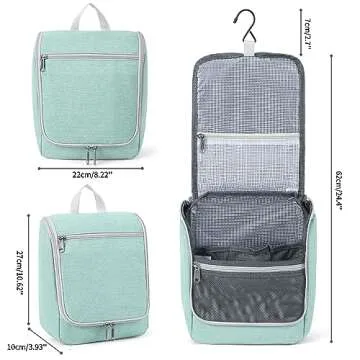 Della Gao Portable Hanging Toiletry Bag for Travel