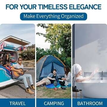 Della Gao Hanging Toiletry Bag for Men and Women, Portable Travel Makeup Bag Cosmetic Bag Toiletries Organizer, Bathroom Bag, Water Resistant Nylon - Green