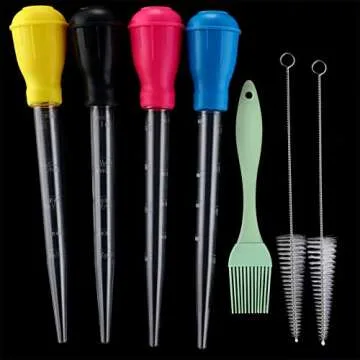 Nylon Turkey Baster Set with Silicone Brush and Cleaners