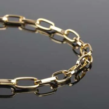 UMAOKANG 5 Meters Aluminum Jewelry Chain Roll Gold Plated Oval Paperclip Chains for Jewelry Making Men and Women Necklace DIY Jewelry Findings