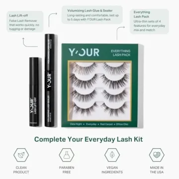 Y’OUR Everything Eye Lash Kit, Natural & Reusable Falsies