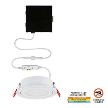 Commercial Electric Ultra Slim 6 in. Color Selectable Canless LED Recessed Kit