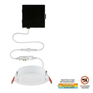 Commercial Electric Ultra Slim 6 in. Color Selectable Canless LED Recessed Kit