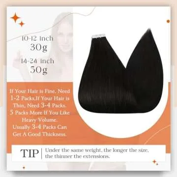 Full Shine Tape in Hair Extensions Remy Hair 20Inch Seamless Invisible Tape in Extensions Color 1B Off Black Hair Extensions Tape in Silky Straight Real Human Hair Adhesive Extensions 50G 20Pcs