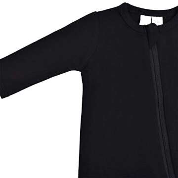 KYTE BABY Unisex Zipper Closure Footies, Rayon Made From Bamboo (Preemie, Midnight)
