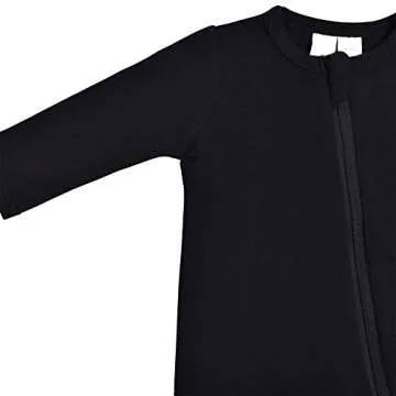 KYTE BABY Unisex Zipper Closure Footies, Rayon Made From Bamboo (Preemie, Midnight)