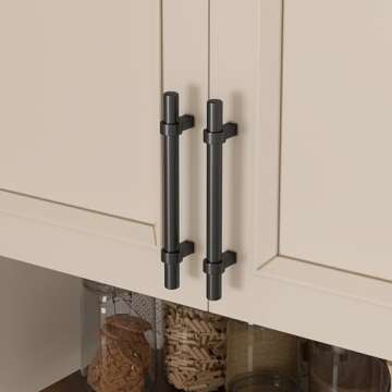 goldenwarm 10 Pack 5 inch Black Cabinet Pulls Matte Kitchen Drawer Handles Zinc Alloy Dresser Hardware