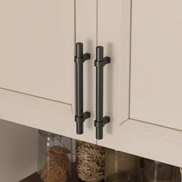 goldenwarm 10 Pack 5 inch Black Cabinet Pulls Matte Kitchen Drawer Handles Zinc Alloy Dresser Hardware