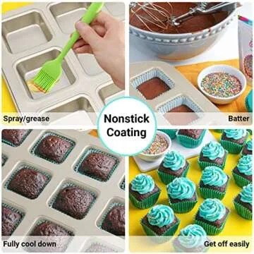 Beasea Brownie Pan with Dividers for Perfect Mini Cakes