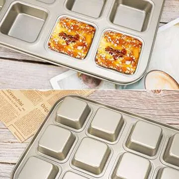 Beasea Brownie Pan with Dividers for Perfect Mini Cakes