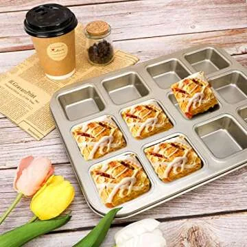 Beasea Brownie Pan with Dividers for Perfect Mini Cakes