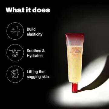 Shumage Gold Seal Wrapping Mask - Collagen Peel Off Face Mask for Glass Skin - Overnight Mask with Gold Threads for Hydrating and Tightening - Long-lasting Elasticity and Radiant Glow - 3.17 oz.